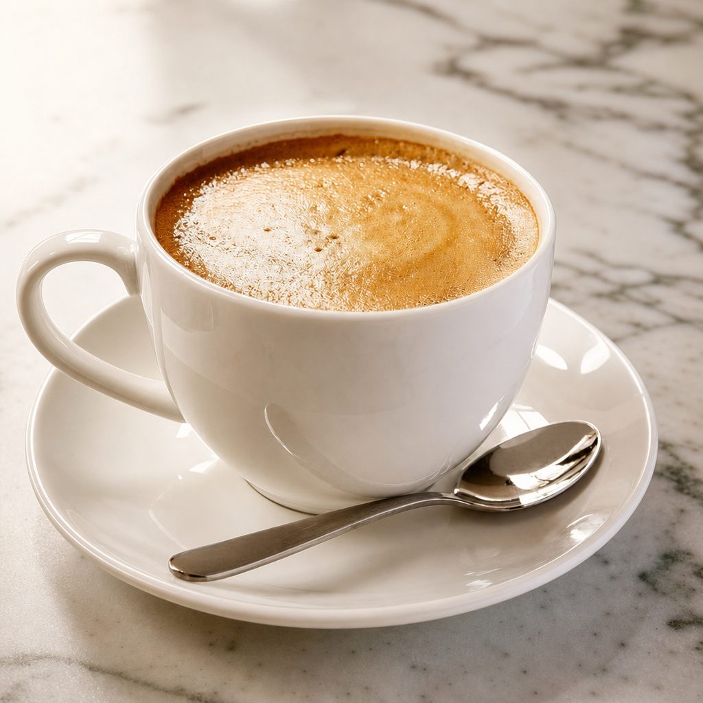 Hot White Chocolate Caramel Cappuccino.